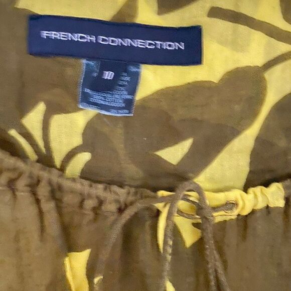 French Connection Printed Drawstring Waist Mini Shirt Dress Size 10 - Picture 4 of 7